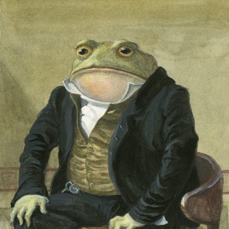 Create meme: frog painting, toad , mr. toad