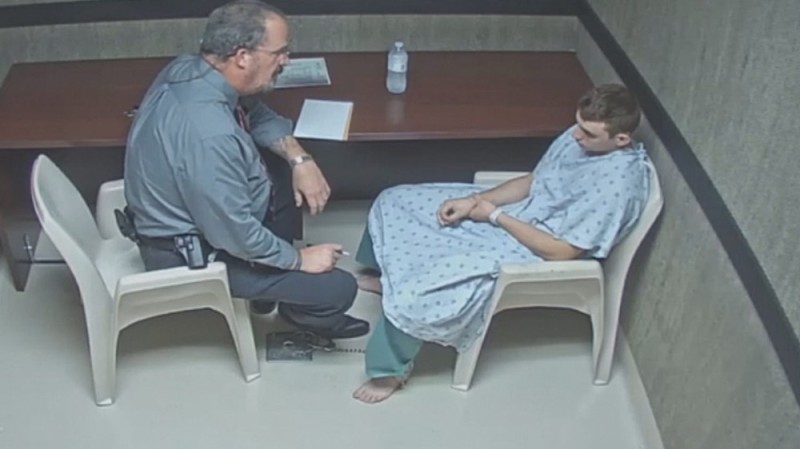 Create meme: nikolas cruz, He's here in this room right now meme, interrogation room