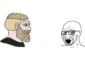 Создать мем: чел с бородой мем, чад мем с бородой, борода мем