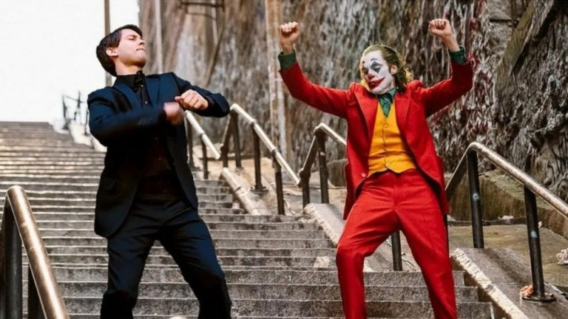 Create meme: Joaquin Phoenix's Joker, the Joker is dancing on the stairs, Joker dancing on the stairs meme