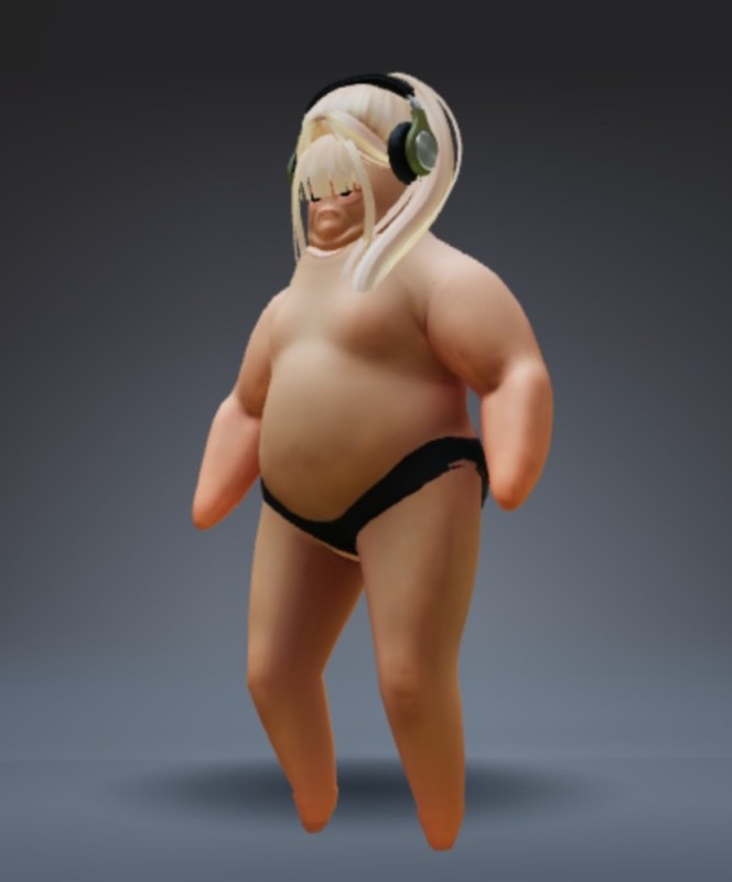 Создать мем: толстяк, толстый мужчина 3d model free, аниме фигурка