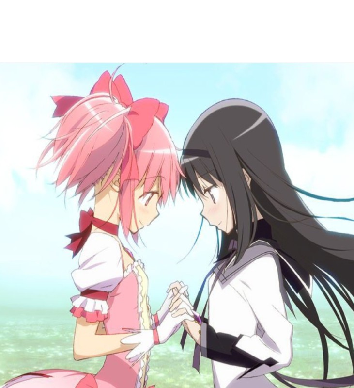 Create meme: Madoka and Homura Yuri, madoka magika homura, homura akemi