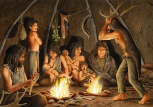 Создать мем: древние люди приручали огонь, древние люди, первобытное общество