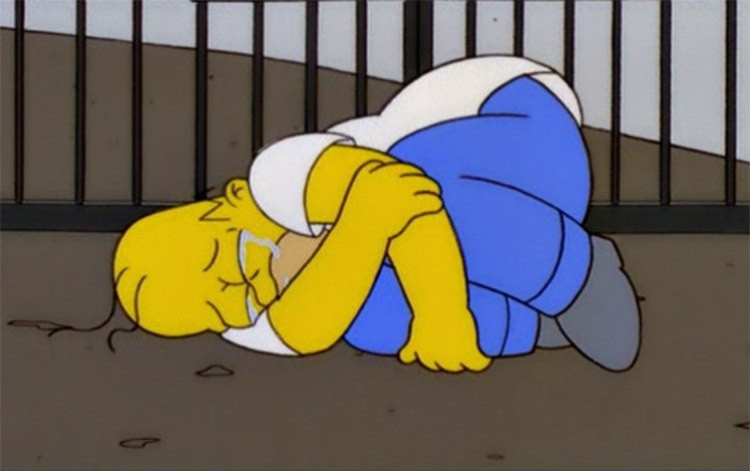 Create meme: meme life is pain, simpson is sad, Sad Homer