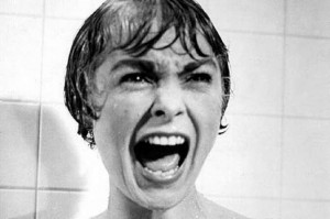 Create meme: woman fear scream GIF, psycho, the actress from psycho screaming