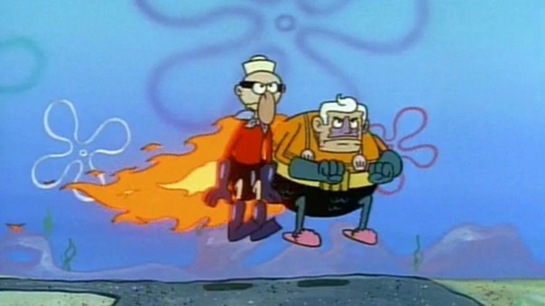 Создать мем: mermaid_man_and_barnacle_boy омном, супермен и очкарик, губка боб аквамен и очкарик