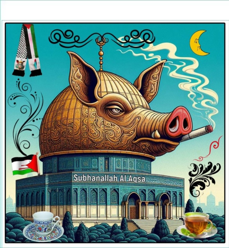 Create meme: muslim pig, The pig is a Muslim, pig capitalist