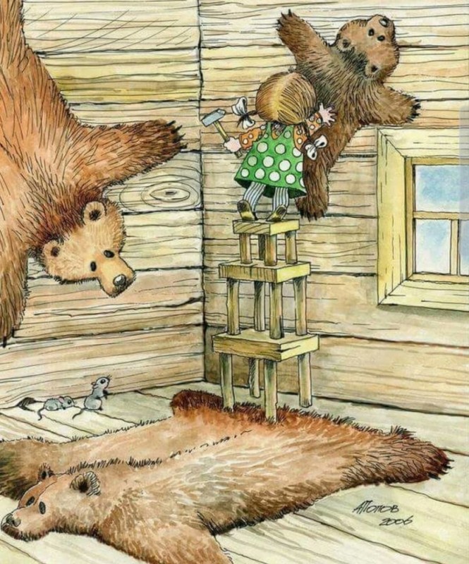 Create meme: masha and the three bears, bear humor, bear fairy tale