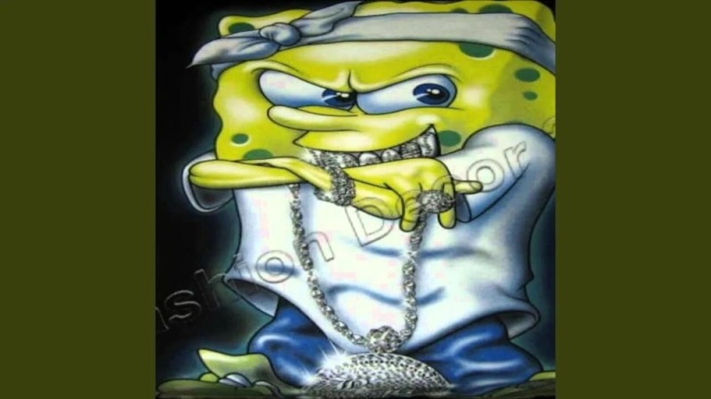 Create meme: spongebob the gangster, spongebob mafia, spongebob rapper