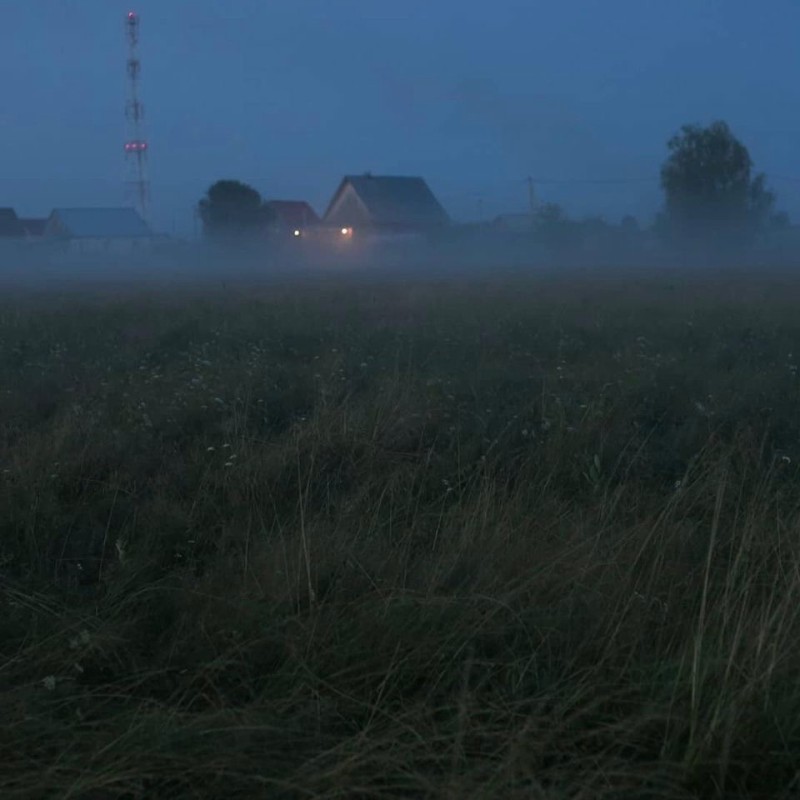 Create meme: fog in the village, white nights in the village, aesthetics of the village at night