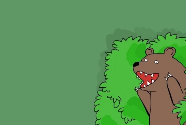 Create meme: A bear screaming from the bushes, bear in the bushes , bear meme 