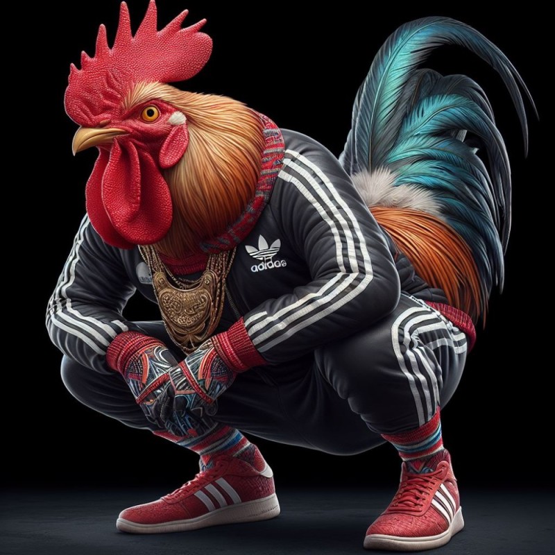 Create meme: double-headed cock, red rooster , Cockerel 