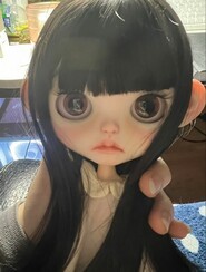 Create meme: blythe doll, Blythe doll is a brunette, doll blythe custom