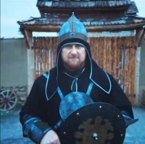 Create meme: comb, the head of Chechnya, Kadyrov in armor