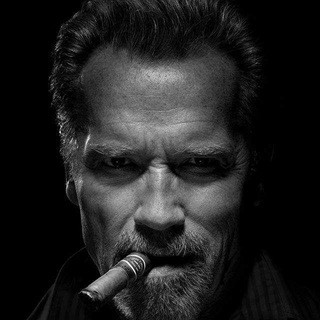 Create meme: arnold schwarzenegger portrait, Arnold with a cigar, Arnie with a cigar