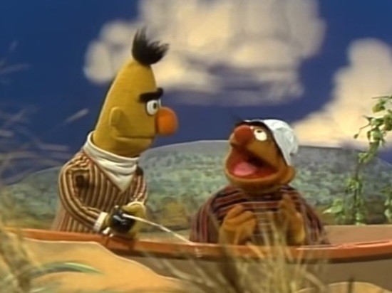 Create meme: sesame street Vlas and Enik are fishing, vlas and enik, sesame street 