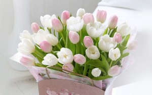 Create meme: white tulips, happy birthday tulips, postcard happy birthday girl beautiful tulips