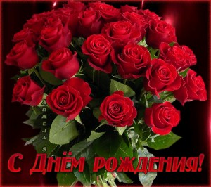 Create meme: happy birthday flowers roses red, postcard, rose happy birthday