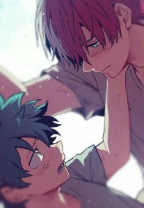 Создать мем: todoroki x deku, аниме тодороки и мидория любовь, midoriya x todoroki