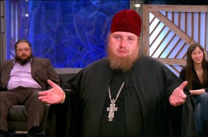 Create meme: the fat priest photo, the priest, evil priest