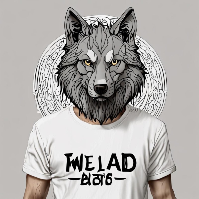 Create meme: wolf T-shirt, wolf print, white wolf T-shirt