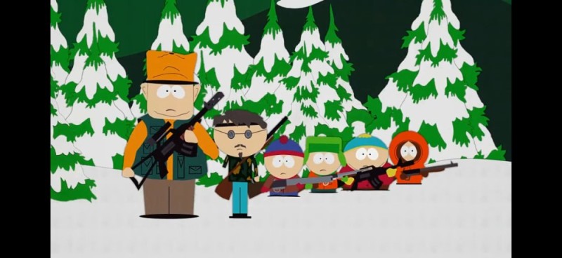 Create meme: south park hunters, Jimbo Kern South Park, Stan Kyle Cartman and Kenny