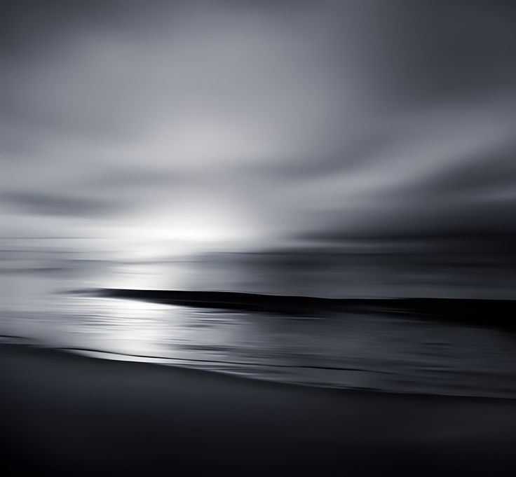 Create meme: sea , cloudy sea, black and white landscapes