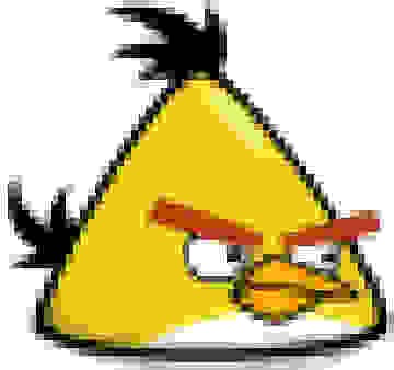 Create meme: Angri birds yellow bird, The bird is Angri Birds Chuck, Angri birds yellow bird