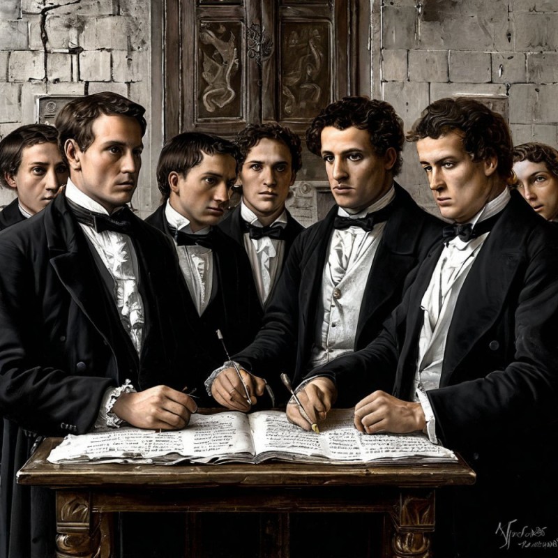 Create meme: group portrait of artists of the art world, group portrait, literature