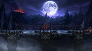 Create meme: castle moon art, dark fantasy, fantasy night