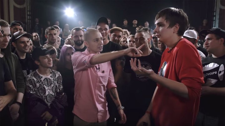 Create meme: oxxxymiron battle, rap battle, glory of the CPSU