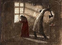Create meme: darkness, crime and punishment illustrations old woman interest-payer, F. M. Dostoevsky crime and punishment