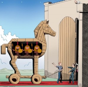 Create meme: Trojan, the Trojan horse of the Americans, jokes about the Trojan horse