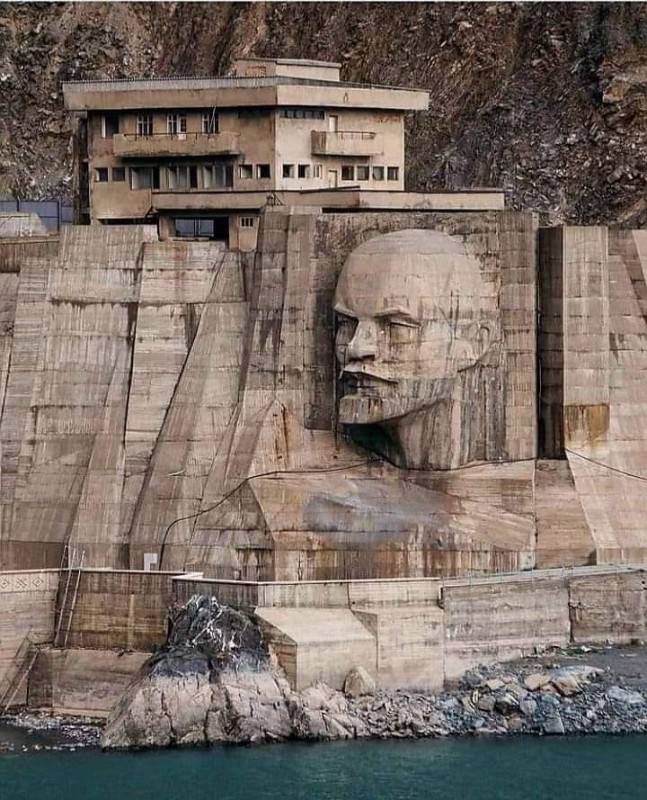 Create meme: Kirov reservoir kirghizia lenin, Lenin carved in the rock, illustration