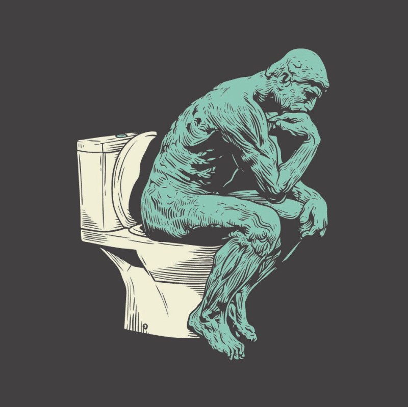Create meme: thinker art, Thinker sculpture on the toilet, Rodin the thinker