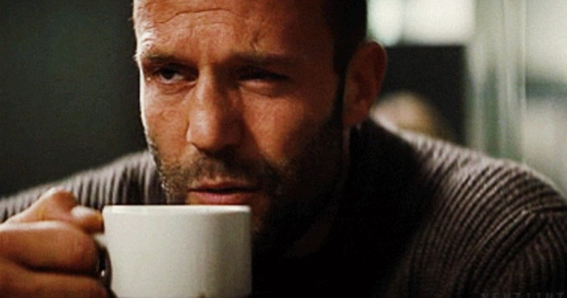 Create meme: Jason Statham coffee, with Jason Statham, no compromises statham