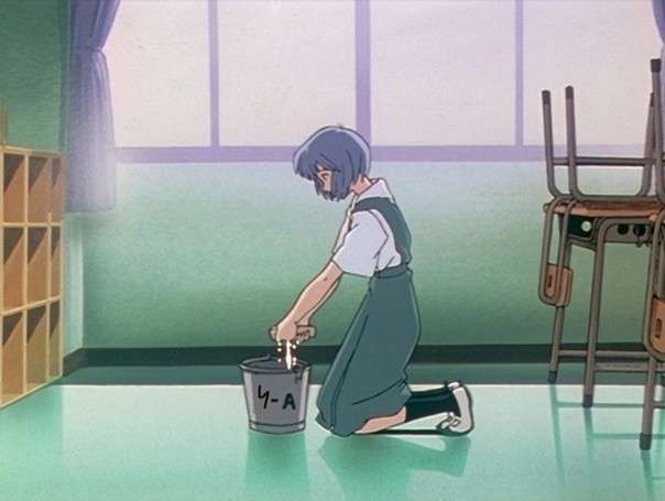 Create meme: Rei ayanami, anime cleaning, evangelion