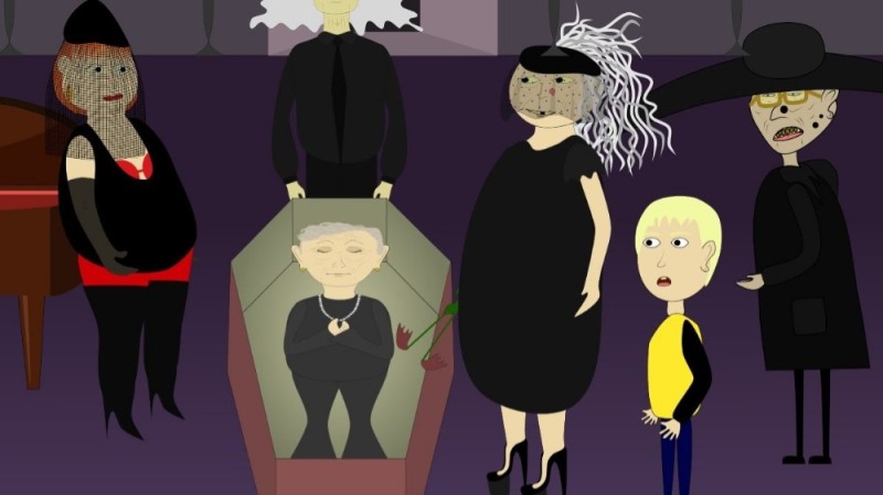 Create meme: visiting grandma's funeral, visiting grandma Alka, ugly animation visiting granny