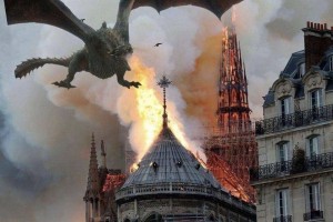 Create meme: Godzilla the animated series 2019, The Fall Of London, burning Church art