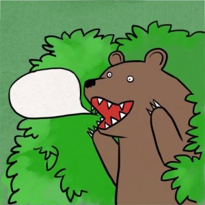 Create meme: bear bushes, the bear yells, bear out of the bushes