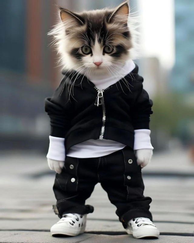 Create meme: funny cats , fashionable cat, cat 