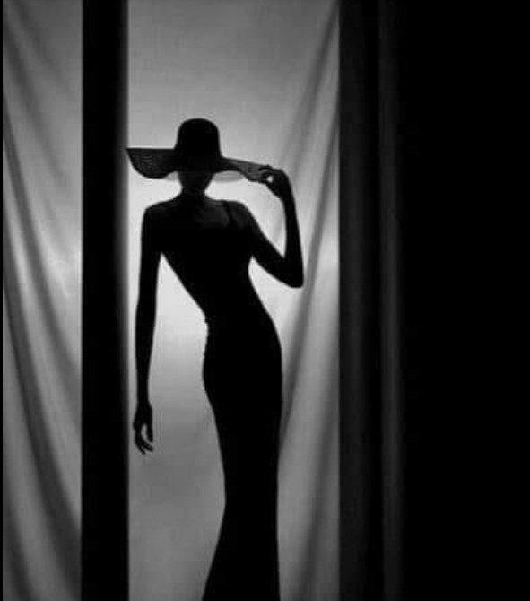 Create meme: beautiful female silhouette, black silhouette of a woman, mystical female silhouettes