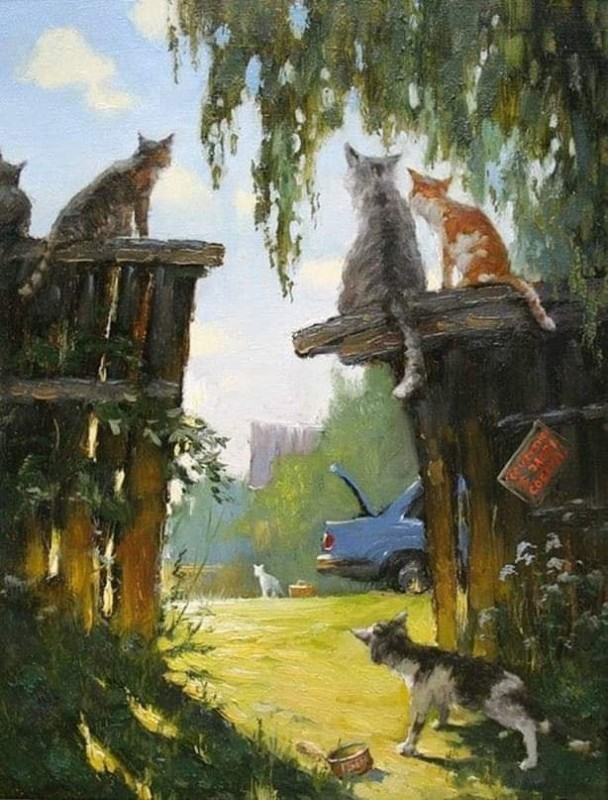 Create meme: artist dmitry levin paintings summer village, oksana roshchina egorova paintings, shmakov rostislav artist