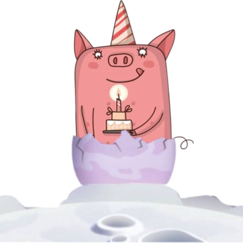 Создать мем: happy birthday cute, свинья поздравляет с днем рождения, с днем рождения свин