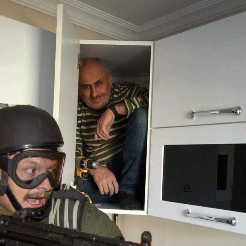 Create meme: commando , the man in the closet and special forces, meme SWAT