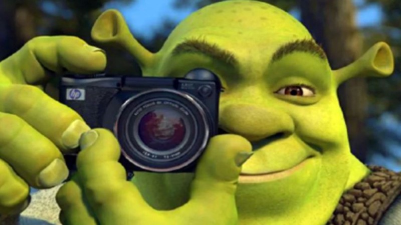 Create meme: Shrek meme template, Shrek with camera, Shrek the camera original