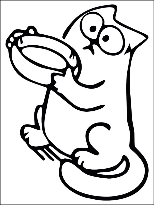 Создать мем: раскраски смешные котики, рисунки кота саймона, кот саймон для срисовки