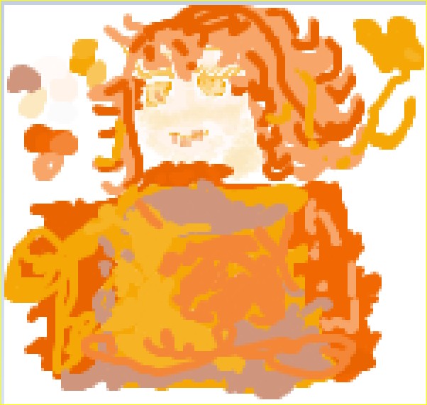 Create meme: fiery hair art, character, orange