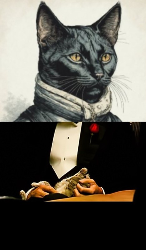 Create meme: business cat, cat pattern, cat portrait