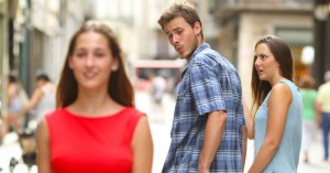 Create meme: meme the wrong guy, the guy looks at the girl meme, meme guy turns into a girl